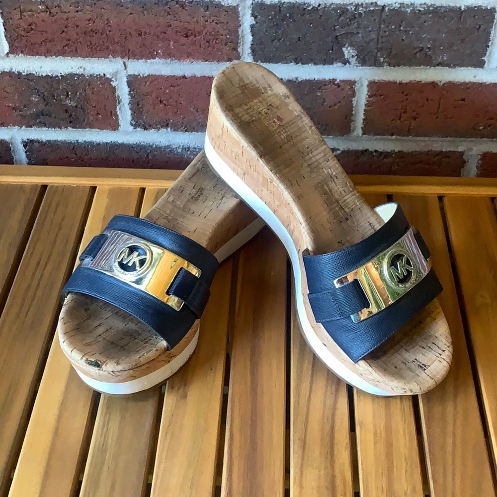 Cork platform sandals